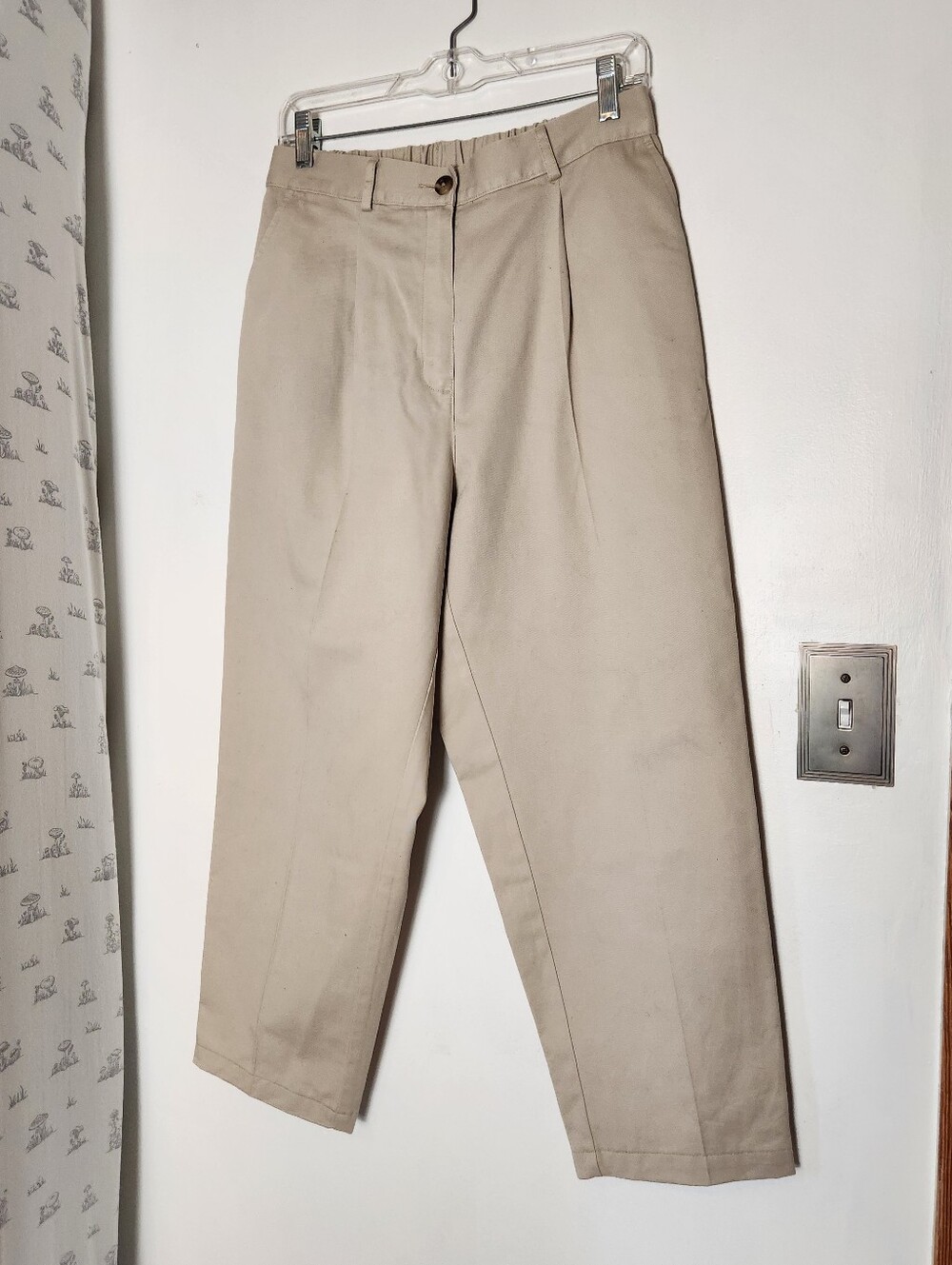 Vintage LL Bean Khaki High Waisted Trousers Size 10